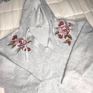American Eagle Flower Embroidered Sweatshirt